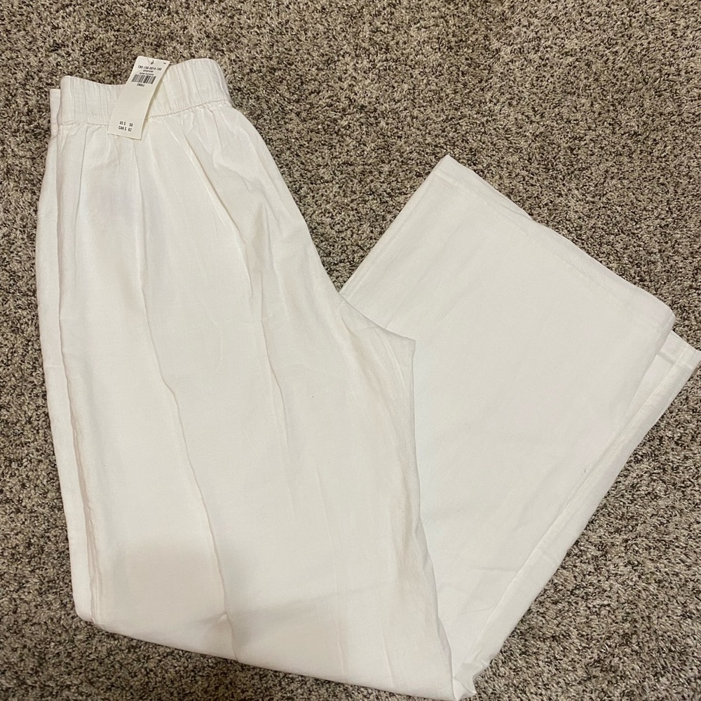 Abercrombie & Fitch White Wide Leg Pants